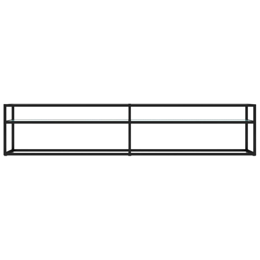 Tv-Meubel 200X40X40,5 Cm Gehard Glas Witmarmerkleurig 200 x 40 x 40.5 cm Zwart en witmarmer
