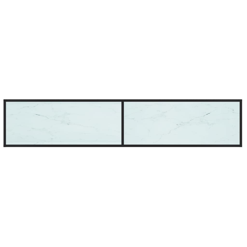Tv-Meubel 200X40X40,5 Cm Gehard Glas Witmarmerkleurig 200 x 40 x 40.5 cm Zwart en witmarmer