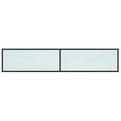 Tv-Meubel 200X40X40,5 Cm Gehard Glas Witmarmerkleurig 200 x 40 x 40.5 cm Zwart en witmarmer