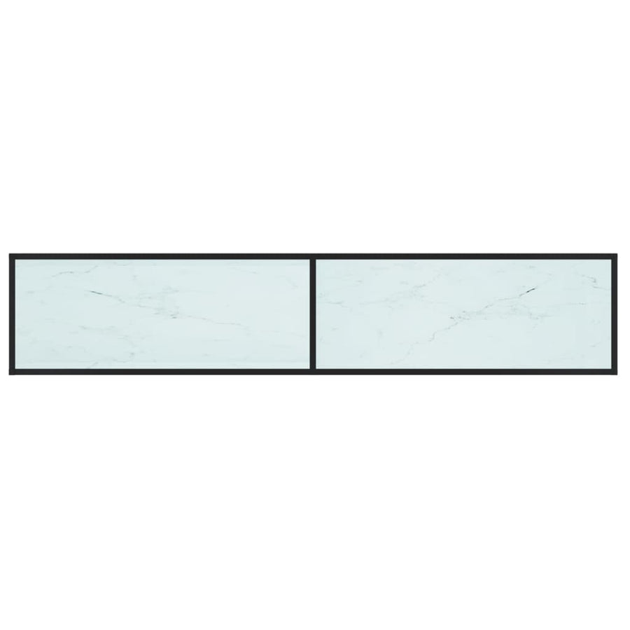 Tv-Meubel 200X40X40,5 Cm Gehard Glas Witmarmerkleurig 200 x 40 x 40.5 cm Zwart en witmarmer