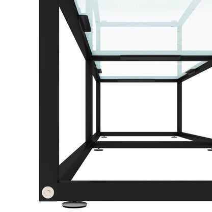 Tv-Meubel 200X40X40,5 Cm Gehard Glas Witmarmerkleurig 200 x 40 x 40.5 cm Zwart en witmarmer
