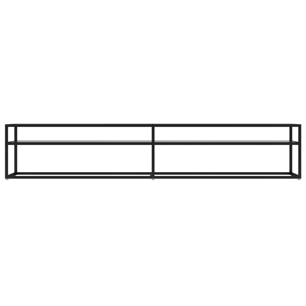 Tv-Meubel 220X40X40,5 Cm Gehard Glas 220 x 40 x 40.5 cm Zwart en transparant
