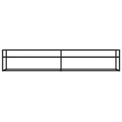 Tv-Meubel 220X40X40,5 Cm Gehard Glas 220 x 40 x 40.5 cm Zwart en transparant