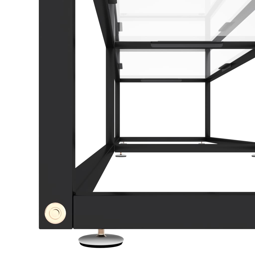 Tv-Meubel 220X40X40,5 Cm Gehard Glas 220 x 40 x 40.5 cm Zwart en transparant