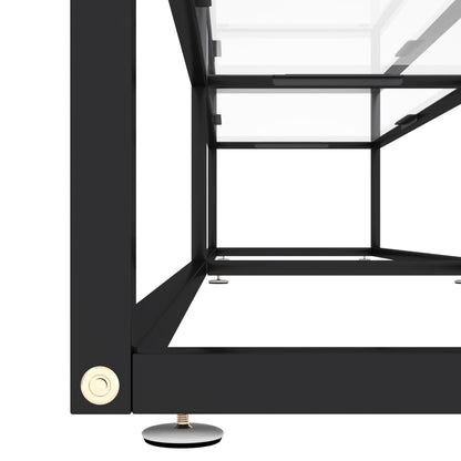 Tv-Meubel 220X40X40,5 Cm Gehard Glas 220 x 40 x 40.5 cm Zwart en transparant