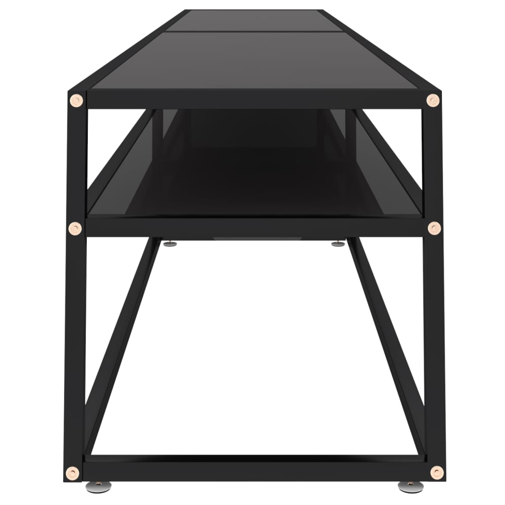 Tv-Meubel 220X40X40,5 Gehard Glas Zwart 1 220 x 40 x 40.5 cm