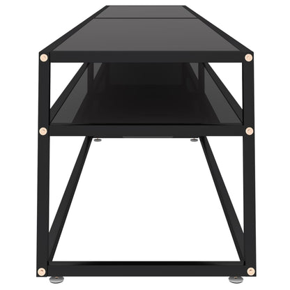 Tv-Meubel 220X40X40,5 Gehard Glas Zwart 1 220 x 40 x 40.5 cm