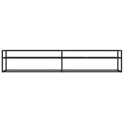 Tv-Meubel 220X40X40,5 Cm Gehard Glas Zwartmarmerkleurig 220 x 40 x 40.5 cm Zwart en zwartmarmer