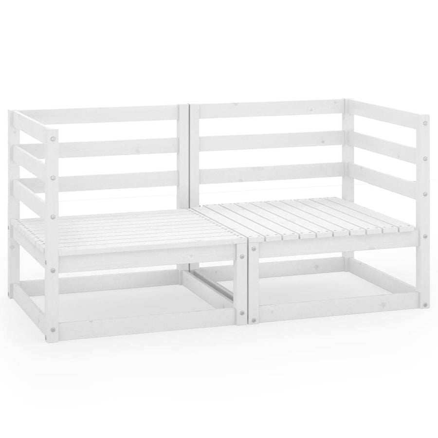 Tuinbank 2-Zits Massief Grenenhout Nee Wit