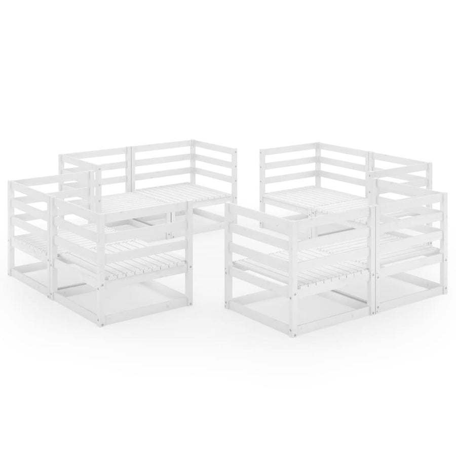 8-Delige Loungeset Massief Grenenhout Nee Wit