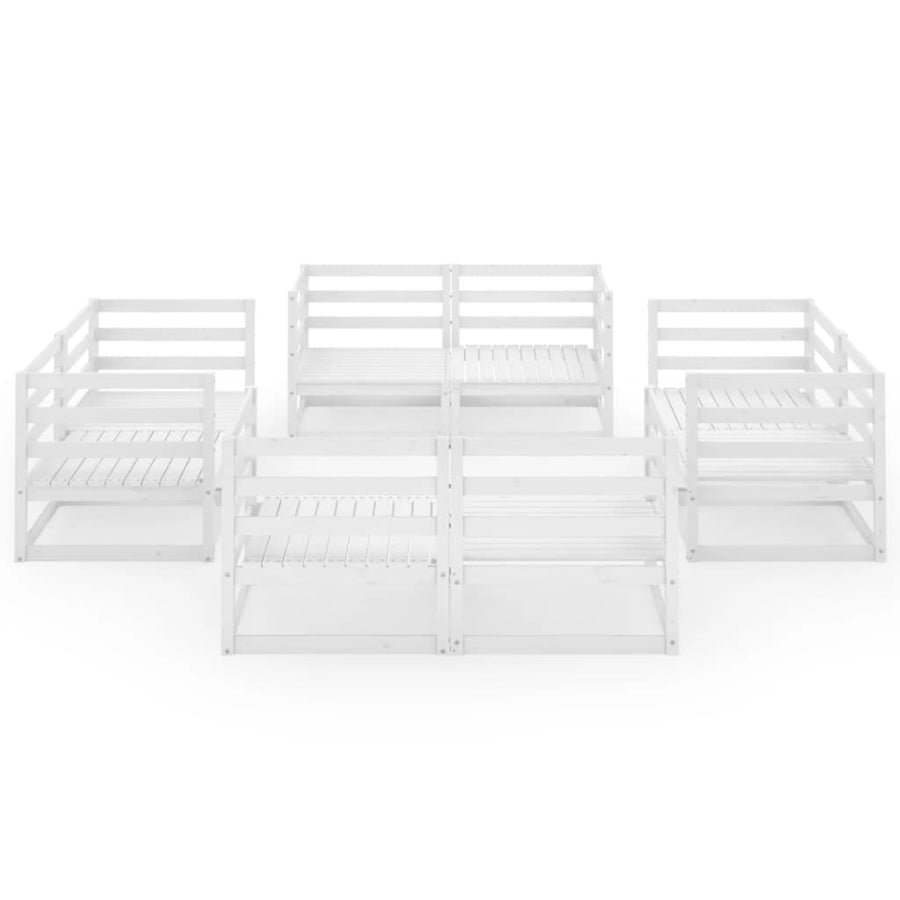 8-Delige Loungeset Massief Grenenhout Nee Wit