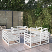 8-piece Lounge Set Solid Pine Wood White