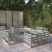8-piece Lounge Set Solid Pine Grey