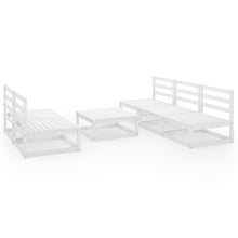 6-delige Loungeset massief grenenhout wit