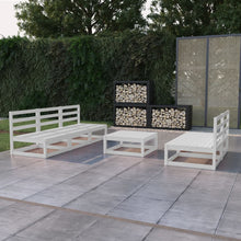 6-delige Loungeset massief grenenhout wit