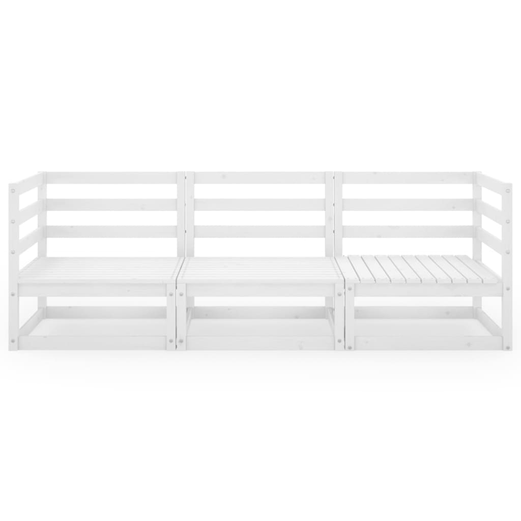 Tuinbank 3-Zits Massief Grenenhout Nee Wit