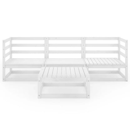 4-Delige Loungeset Massief Grenenhout Nee Wit