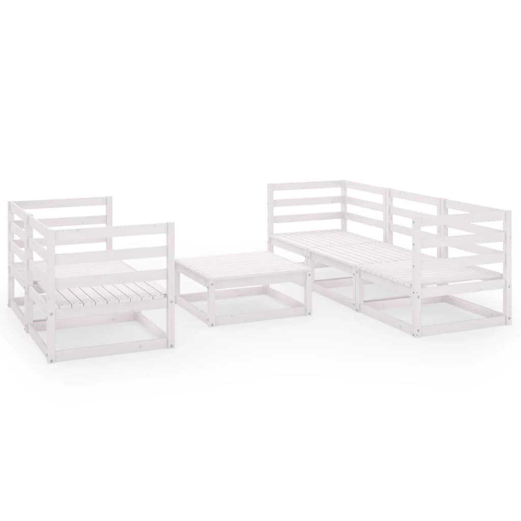 6-Delige Loungeset Massief Grenenhout Nee Wit