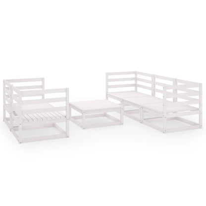 6-Delige Loungeset Massief Grenenhout Nee Wit