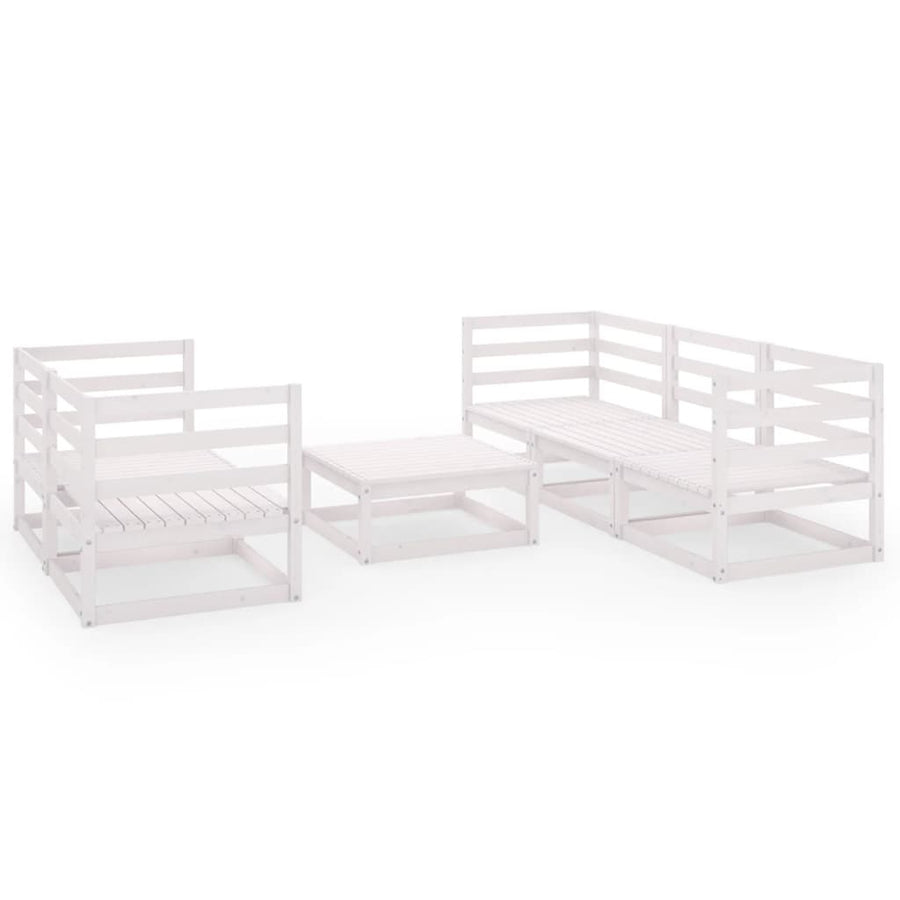 6-Delige Loungeset Massief Grenenhout Nee Wit