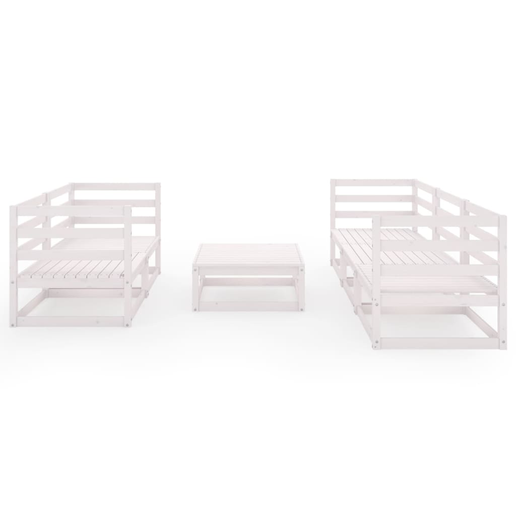 6-Delige Loungeset Massief Grenenhout Nee Wit