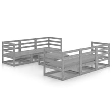 7-delige Loungeset massief grenenhout grijs