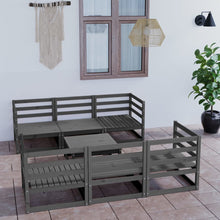 7-delige Loungeset massief grenenhout grijs