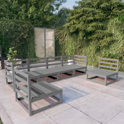 Loungeset 6-delig massief grenenhout grijs