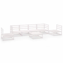 7-delige Loungeset massief grenenhout wit