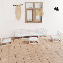 7-delige Loungeset massief grenenhout wit