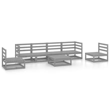 7-delige Loungeset massief grenenhout grijs
