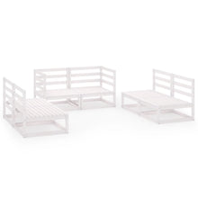 6-delige Loungeset massief grenenhout wit