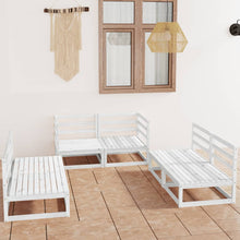 6-delige Loungeset massief grenenhout wit