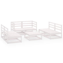 7-delige Loungeset massief grenenhout wit