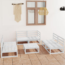 7-delige Loungeset massief grenenhout wit