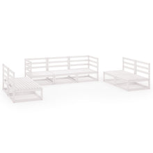 7-delige Loungeset massief grenenhout wit