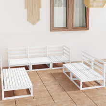 7-delige Loungeset massief grenenhout wit