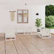 6-Piece Lounge Set Solid Pine Wood White