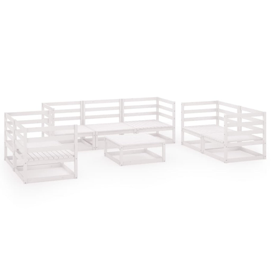 8-Delige Loungeset Massief Grenenhout Nee Wit
