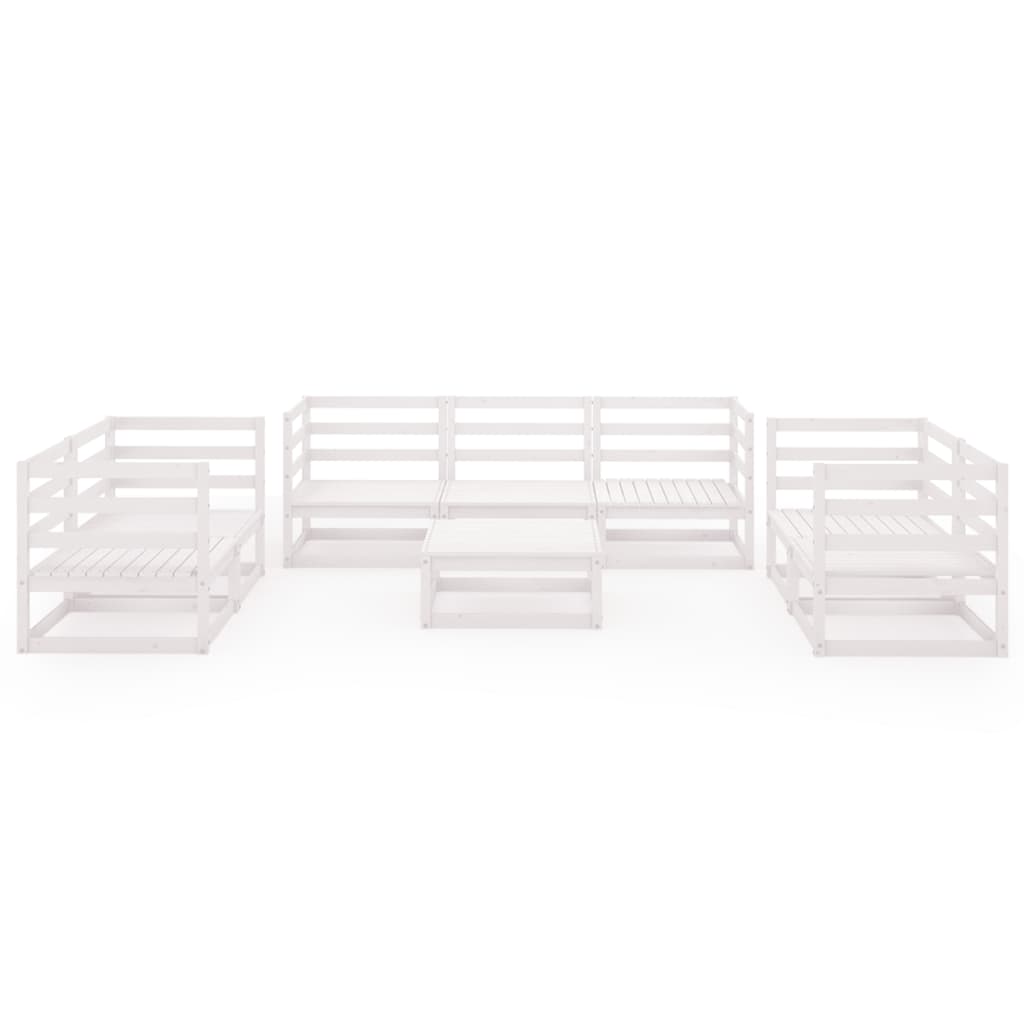 8-Delige Loungeset Massief Grenenhout Nee Wit