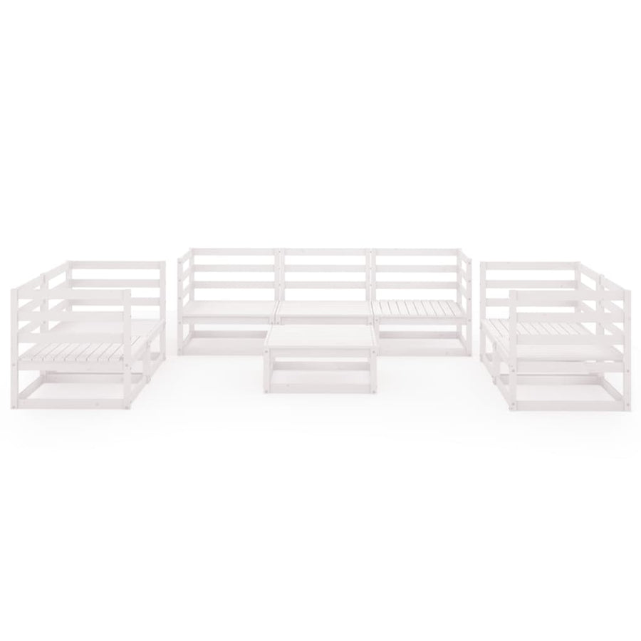 8-Delige Loungeset Massief Grenenhout Nee Wit