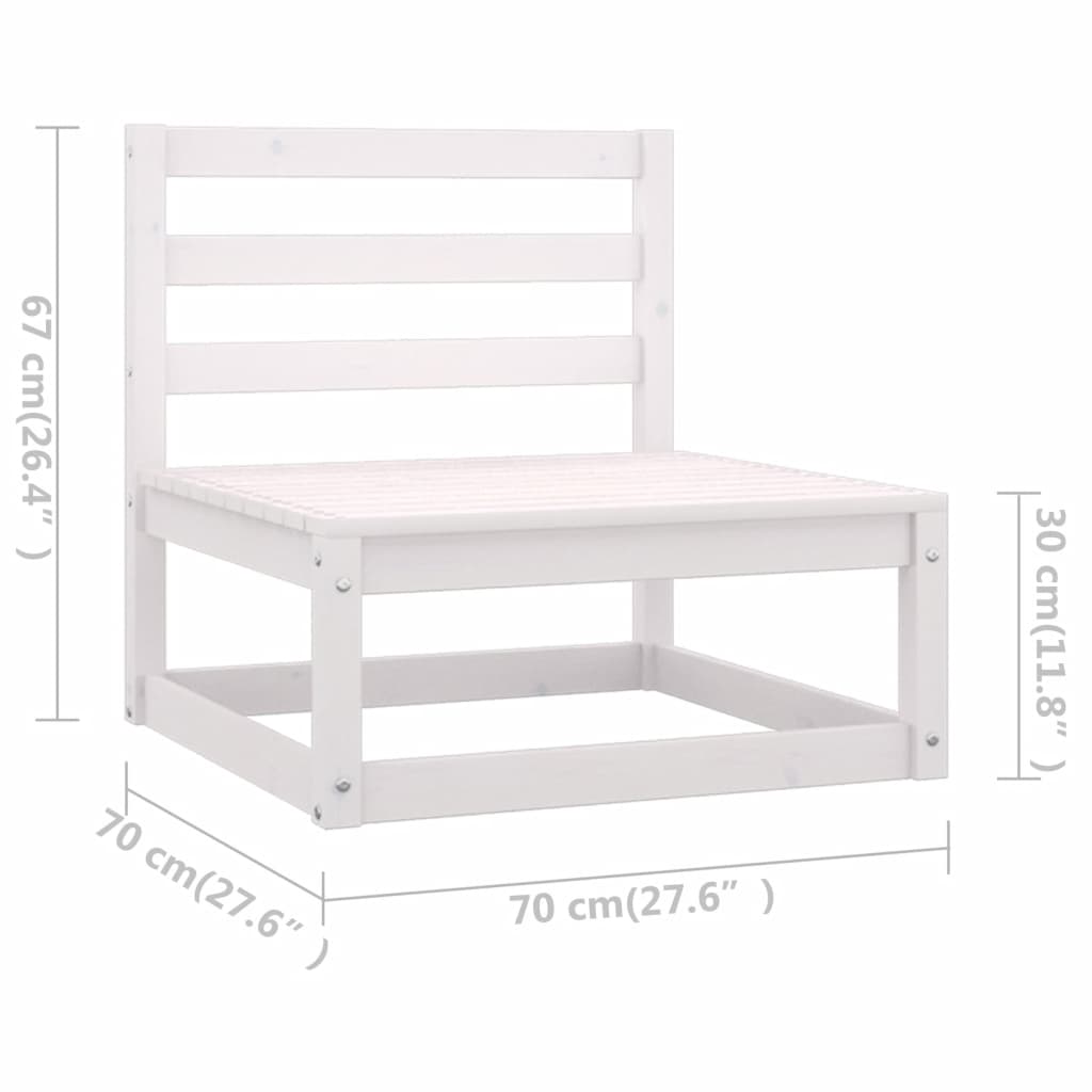 8-Delige Loungeset Massief Grenenhout Nee Wit
