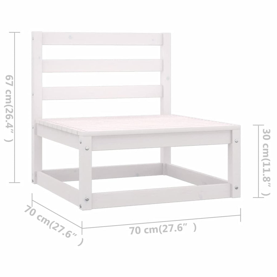 8-Delige Loungeset Massief Grenenhout Nee Wit