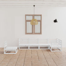 6-delige Loungeset massief grenenhout wit