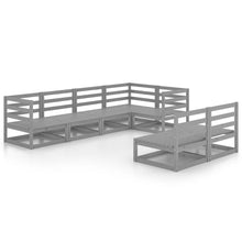 7-delige Loungeset massief grenenhout grijs