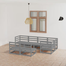 7-delige Loungeset massief grenenhout grijs