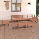 Loungeset 8-delig massief grenenhout honingbruin