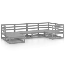 6-delige Loungeset massief grenenhout grijs