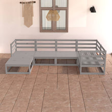 6-delige Loungeset massief grenenhout grijs