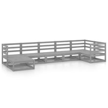 7-delige Loungeset massief grenenhout grijs